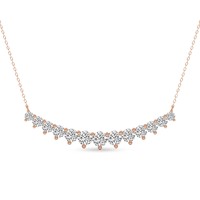Collier au design incurvé serti de diamants de laboratoire multi-couleurs à taille ronde, inspiré du Voile de Vénus, magnifique bijou de mariée pour mariage