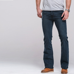 Custom High Quality Blue Denim Jeans for Men Slim Fit <b>Boot</b> Cut Flared Vintage Straight Design With Mid Waist <b>Spring</b> Autumnc - Product Image 3