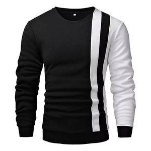 Sweat-shirt unisexe à col rond, coupe classique, color block, manches classiques, tricoté, décontracté, pour l'hiver, en molleton de coton - Product Image 1