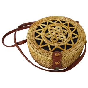 High Quality <b>Women's</b> Casual Tote Shoulder <b>Bags</b> Handmade Rattan <b>Beach</b> <b>Bags</b> with Pearl Decoration Handicraft From Vietnam - Product Image 1