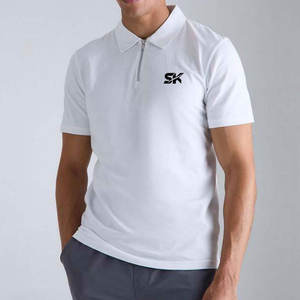 Chemises polo zippées unies pour hommes à prix abordable, grandes tailles, en ligne, meilleures ventes - Product Image 1