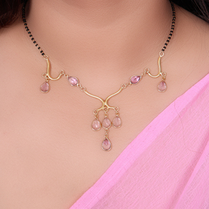 Gold Plating Amethyst Teardrop <b>Statement</b> <b>Necklace</b> Pendant Women's Classic Fashion Jewelry for Wedding Party Gift Jewelry For Her - Product Image 3
