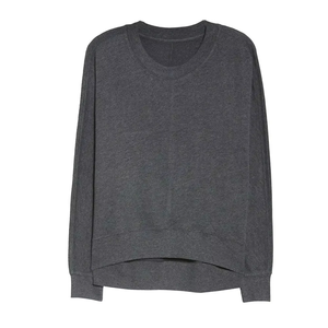 เสื้อสเวตเชิ้ตคอกลมสีเทาเข้มสำหรับผู้หญิง แขนยาว ผ้าถักผสมโพลีเอสเตอร์/คอตตอน สวมใส่สบาย ทรงปกติ สำหรับฤดูใบไม้ร่วง ฤดูหนาว ฤดูใบไม้ผลิ - Product Image 1