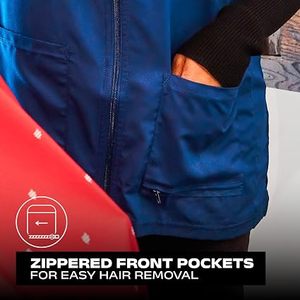 Chaleco de trabajo azul para hombre con cremallera, manga corta, con bolsillos, de poliéster de secado rápido, informal, para verano. - Product Image 4