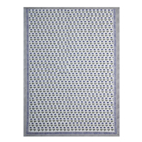 Nappe de table carrée personnalisable en coton 100% - Motif floral moderne - Fabriquée à la main - Imprimée - Écologique - Durable - Lavable - Réutilisable - Bleue
