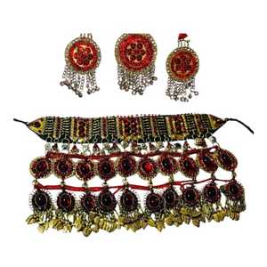 Nouveauté 2026 : Parures vintage afghanes faites à la main en acier inoxydable de haute qualité, avec collier et boucles d'oreilles pour femmes, coloris et designs personnalisés - Product Image 1