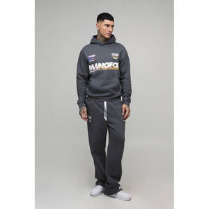 Ensemble de survêtements en coton lourd écologique à capuche personnalisé, décontracté, chaud, doux, sweat-shirts de fitness, pantalons de survêtement - Product Image 1