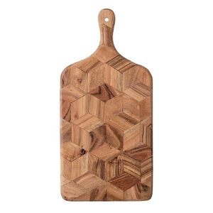 Planche à découper ronde en bois avec poignée, gravure florale, finition bois naturel, bloc de découpe pour cuisine - Product Image 4