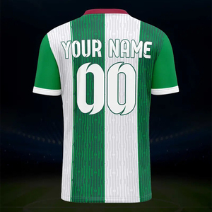 Maillots de football unisexes fabriqués en usine, personnalisables, à manches courtes, avec nom et numéro imprimés, vente en gros, 100% polyester, séchage rapide - Product Image 6