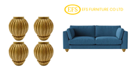 Elegante Dekorative Klassische Design-Möbelbeine für Sofa Schrank Couchtisch Luxuriöse Geriffelte Massivholz-Möbelbeine