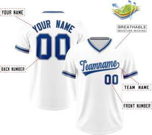 Maillot de baseball personnalisé à col en V, pull respirant imprimé, chemise de sport personnalisée avec nom et numéro brodés pour hommes, femmes et adultes - Product Image 2