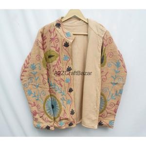 Chaqueta de Algodón para Mujer, Tejida a Mano, con Bordado Floral Colorido, Abertura Frontal, Ecológica, de Secado Rápido, Transpirable, Cuello en V, Estilo Chic - Product Image 2