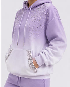 Sudadera con Capucha Personalizada para Mujer, Transpirable, de Poliéster/Algodón, Resistente al Viento, con Pedrería, de Alta Calidad, con el Mejor Diseño - Product Image 1