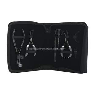 Kit complet d'outils d'extension de cheveux pour perles, boucle de traction et crochet, kit d'outils de coiffure pour la trame, pinces pour perles, aiguilles et ciseaux à coudre - Product Image 1