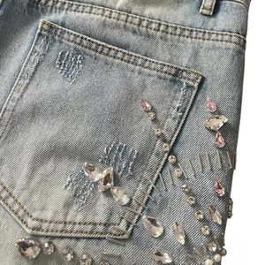 2026 New Arrival Men’s Rhinestone Shorts 100% Cotton High Quality Quick Dry <b>Elastic</b> Waist Casual Gym Streetwear - Product Image 3