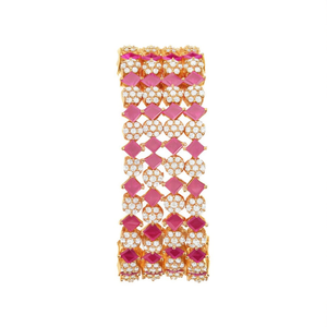 American Diamond Ruby Bangles 2x6-Elegant Diamond Jewelry - Product Image 2