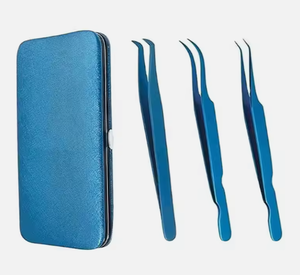 แหนบต่อขนตาปลายไฟเบอร์ 45 องศา 90 องศา คุณภาพสูง แหนบโลหะสำหรับต่อขนตา ขายส่ง - Product Image 4