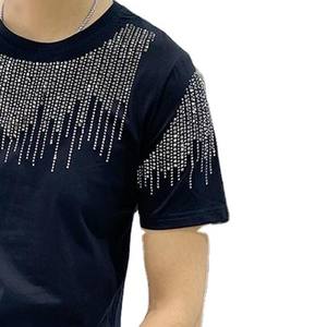 <b>Men</b> Rhinestone T <b>Shirt</b> Outdoor Casual Graphic Rhinestone Tee Fashion Custom Print OEM Wholesale - Product Image 3