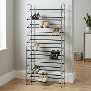 ชั้นวางรองเท้าโลหะ 10 ชั้น ดีไซน์ทันสมัย สำหรับใช้ในบ้าน ห้องนั่งเล่น เฟอร์นิเจอร์ ผลิตโดย MIT Taiwan ขายส่งบน Shopee - Product Image 1