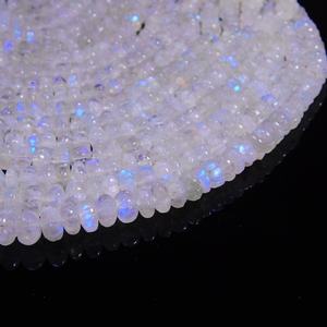 ลูกปัดมูนสโตนสีรุ้ง AAA แบบเรียบ ขนาด 6-8 มม. ความยาว 16 นิ้ว สำหรับทำเครื่องประดับ - Product Image 3