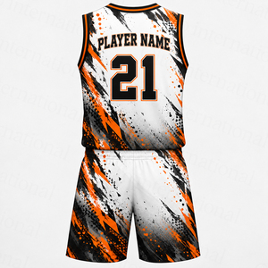 Ensemble d'uniformes de basketball à faible MOQ, personnalisable avec logo, en tissu respirant, maillot sans manches pour équipes de basketball pour enfants - Product Image 3