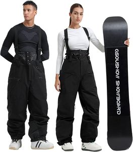 Unisex <b>Waterproof</b> Ski <b>Overalls</b> 10000mm Polyester Outdoor Snow Wear Button Closure Cargo Style Pants - Product Image 2