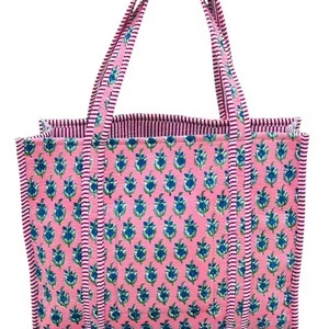 Sac à bandoulière en coton bio fait main, imprimé floral, spacieux, durable, style bohème, sac fourre-tout, prêt pour la plage, cadeau idéal pour l'été - Product Image 3
