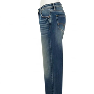 High Quality Ladies Cotton Ankle-Length Pant Women's Casual Breathable <b>Denim</b> Jeans Beautiful Silver Buttons Embroidery Washed - Product Image 5