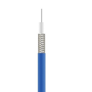 Câble coaxial flexible RG141 bleu avec blindage tressé et isolation interne blanche - Product Image 1
