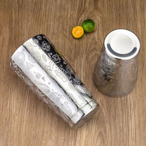 ดีไซน์ลายสลักธีมสันติภาพ ขนาด 850+550 มล. 28+18 ออนซ์  แก้วสแตนเลสสตีล 18/8 สำหรับผสมเครื่องดื่ม บาร์ ไวน์ ค็อกเทล  แก้วเชคเกอร์บอสตันแบบถ่วงน้ำหนัก - Product Image 3