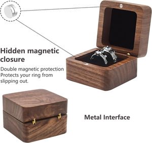 Wooden <b>Ring</b> <b>Box</b> <b>for</b> Wedding Ceremony 2 Slots,Small Square Solid Wood Double <b>Ring</b> Holder Case <b>Box</b>,Vintage <b>Ring</b> <b>Bearer</b> <b>Box</b> - Product Image 4