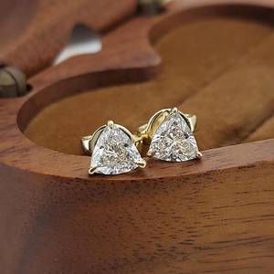 Pendientes Clásicos de Plata de Ley 925 con Moissanita de Corte Trillón, Chapados en Rodio, Joyería Fina VVS, Regalo Diario para Mujer - Product Image 3