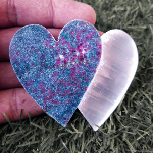 หัตถกรรมที่กำหนดเองได้ถูกผูกมัด Selenite และ Ruby Fuchsite ครึ่งหนึ่งและเต็มรูปแบบสำหรับผลิตภัณฑ์ตกแต่งกล่องเก็บคริสตัล - Product Image 5
