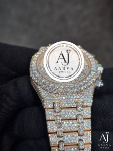 Reloj Aarva Jewels de Oro Rosa con Diamantes, Mecánico Automático, Cristal de Zafiro, Cronógrafo, Estilo Hip Hop, de Lujo, Analógico - Product Image 3