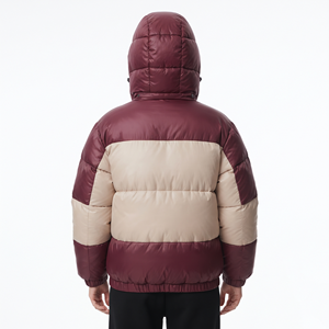 Best Quality <b>Women's</b> <b>Padded</b> Hooded Winter Puffer Two Tone Quilted Jacket Color Block Slim Fit Warm Outdoor <b>Coat</b> Wholesale - Product Image 2