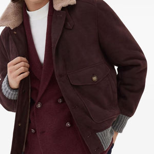 Chaquetas de Motocicleta de Piel de Oveja Transpirables, Impermeables y de Secado Rápido para Hombre, Chaquetas de Cuero a la Moda para Otoño e Invierno con Cuello Alto y Logotipo Frontal - Product Image 3