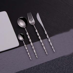 Ensemble de couverts de mariage en or poli ensemble de cuillères à thé en bois long manche fait main ensemble de couverts de conception de simplicité - Product Image 2