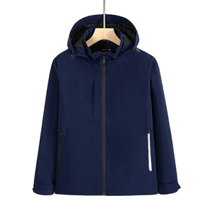 Men's <b>Light</b> Gray Hooded Windbreaker Jacket with Zipper Closure Casual Outdoor Wear Autumn Season Polyester <b>Shell</b> - Product Image 3