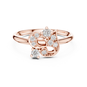 Anillo de oro macizo de 14k para mujer con diamante de corte redondo minimalista botánico antiguo, ideal para regalo, compromiso, aniversario, boda. - Product Image 6