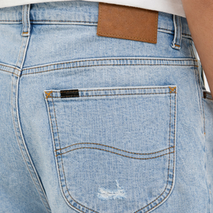 Pantalones Cortos de Mezclilla para Hombre, de Primera Calidad, Transpirables, Casuales, de Tela de Algodón, Color Azul Cielo, Diseño Desgarrado de Última Moda, Bordados, para Verano - Product Image 5