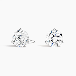 White Gold Diamond <b>Stud</b> <b>Earrings</b> Round Brilliant Cut lab grown D Color IGI Certified Women's Classic Engagement Jewelry - Product Image 1