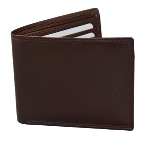 Portefeuille fin en cuir véritable pour homme, style vintage marron, avec fermeture à rabat minimaliste, pour usage quotidien, anti-RFID, personnalisable - Product Image 1