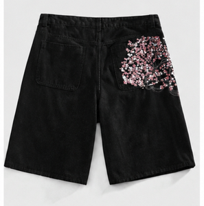 กางเกงขาสั้นเบอร์มิวดาสีดำสำหรับผู้ชายเอวกลางสไตล์ลำลอง - Product Image 1