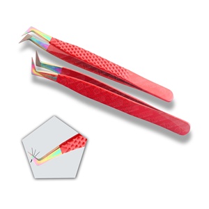 Juego de pinzas para pestañas de agarre de diamante, gama completa de acero inoxidable alemán en stock para múltiples técnicas de extensión de pestañas - Product Image 4