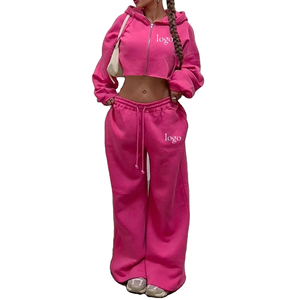 Winter Eco-Friendly Casual Distressed Two-Piece <b>Tracksuit</b> Set 100% Cotton Custom Logo Embroidered Hooded Sweatpants - Product Image 4