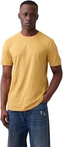 T-shirt à manches courtes jaune pour homme, coupe classique, jersey de coton, décontracté, col rond, couleur unie - Product Image 6