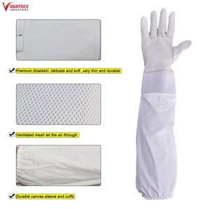 Guantes de apicultura de piel de cabra premium con mangas largas ventiladas y puños a prueba de picaduras, de seguridad y protección, los más vendidos para apicultura. - Product Image 3