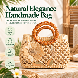 Bolso Tote de Jacinto de Agua Tejido para Mujer, Estilo Vintage, Ecológico, con Decoración Bordada, Forro de Algodón, Abierto, para Playa, Día de San Valentín, Cumpleaños - Product Image 4