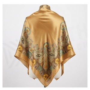Écharpe en soie carrée pour femme, imprimé floral, élégante, multifonctionnelle, accessoire de mode toutes saisons - Product Image 2