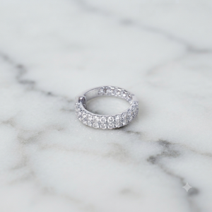 Custom Thick Pave Bezel Set Lab Grown Diamond <b>Hoop</b> <b>Earrings</b> 925 <b>Silver</b> Gold Plated Women's Custom Style for Parties Engagement - Product Image 4